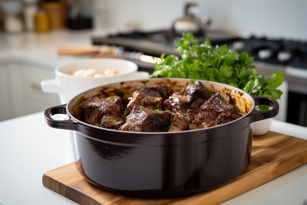 Red Wine Braised Short Rib in The Our Table Dutch Oven