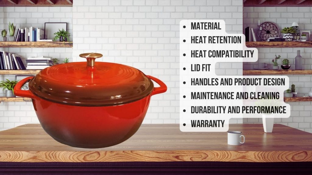 different parameters of AmazonBasics Dutch Oven Review