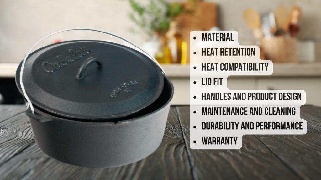 parameters of Cabela's Camp Oven used in review