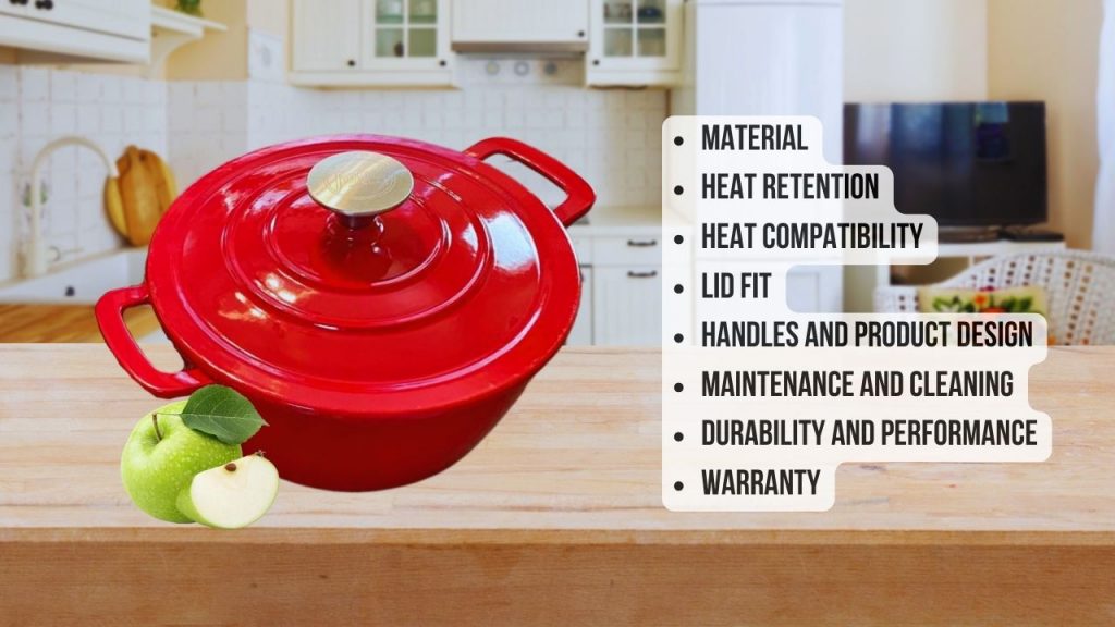different parameters of Food Network Dutch Oven