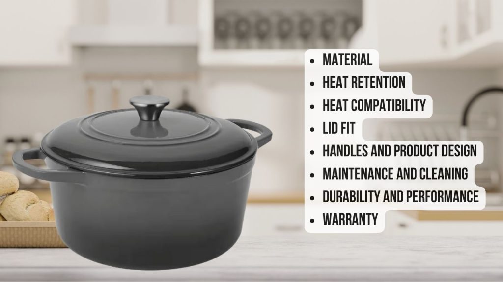 overview of parameters of Our Table Dutch Oven Review