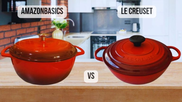 featured image of comparison Le Creuset VS AmazonBasics