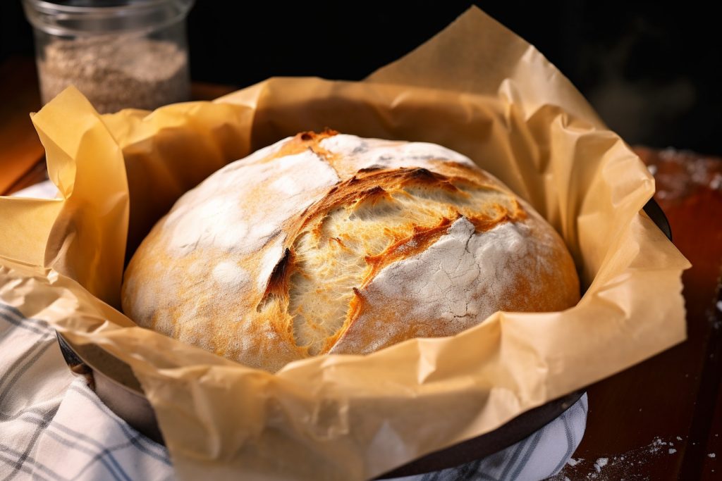 Use Parchment Paper in dutch oven for baking bread