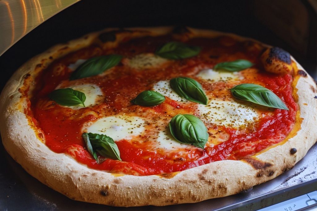 How much time does the DeliVita wood-fired oven take to make a Margherita pizza?