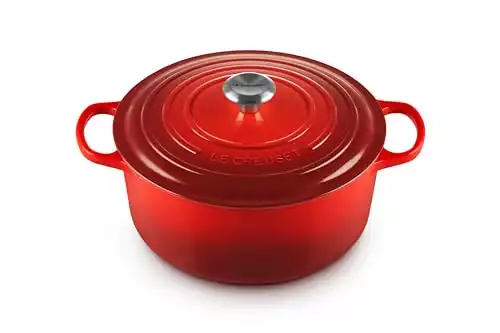 Le Creuset Enameled Cast Iron Signature Round Dutch Oven, 7.25 qt., Cerise