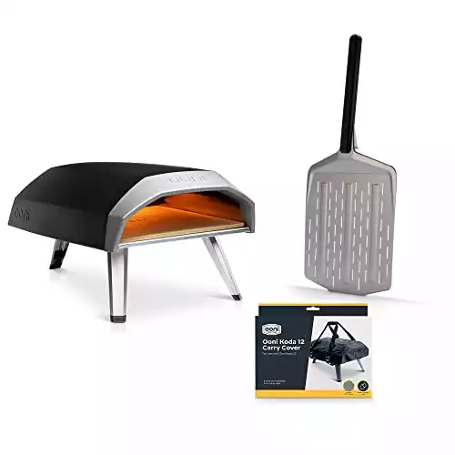 Ooni Koda 12 Portable Gas Pizza Oven - Pro Pizza Oven Bundle - 12" Perforated Pizza Peel and Koda 12 Cover Included