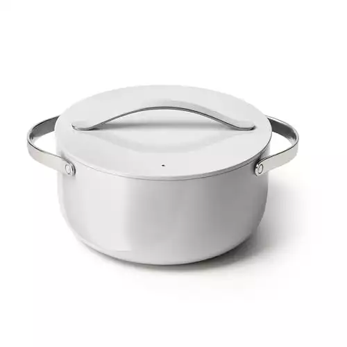 Caraway Nonstick Ceramic Dutch Oven Pot with Lid (6.5 qt, 10.5") - Non Toxic, PTFE & PFOA Free - Oven Safe & Compatible with All Stovetops (Gas, Electric & Induction) - Gray