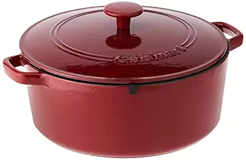 Cuisinart Chef's Classic Enameled Cast Iron Round Covered Casserole (Cardinal Red, 7- Quart)