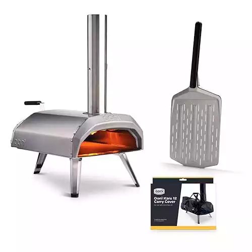 Ooni Karu 12 Multi-Fuel Pizza Oven - Pro Pizza Oven Bundle - Includes Ooni 12" Perforated Pizza Peel and Cover