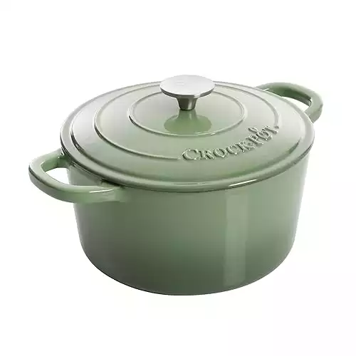 Crock-Pot Artisan Round Enameled Cast Iron Dutch Oven, 5-Quart, Pistachio Green