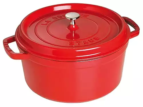 Staub Cast Iron 7-qt Round Cocotte - Cherry, Made in France