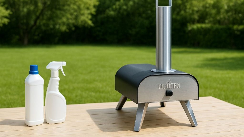 How to clean the Big Horn pizza oven? 